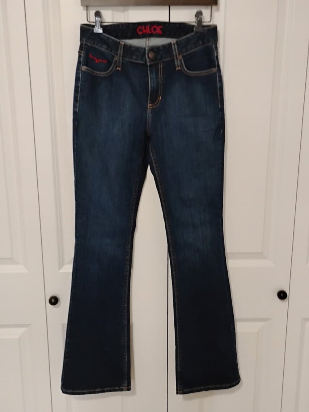 Chloe Women's Denim Blue Classic Dark Wash Mid-Rise Fit Bootcut Jeans Size 4/32